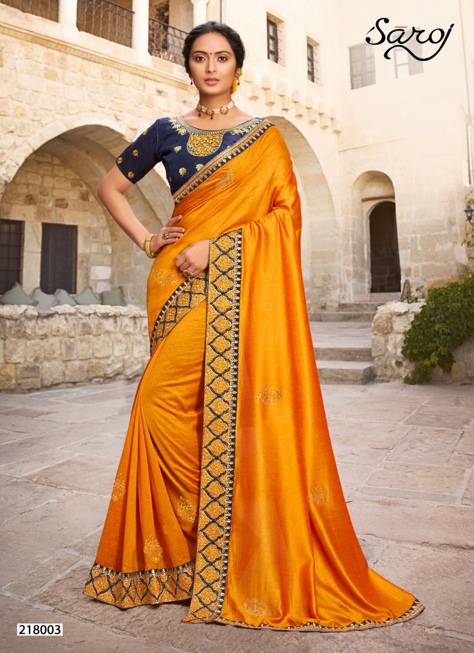 Saroj Ardhangini Festive Wear Vichitra Silk Saree Catalog