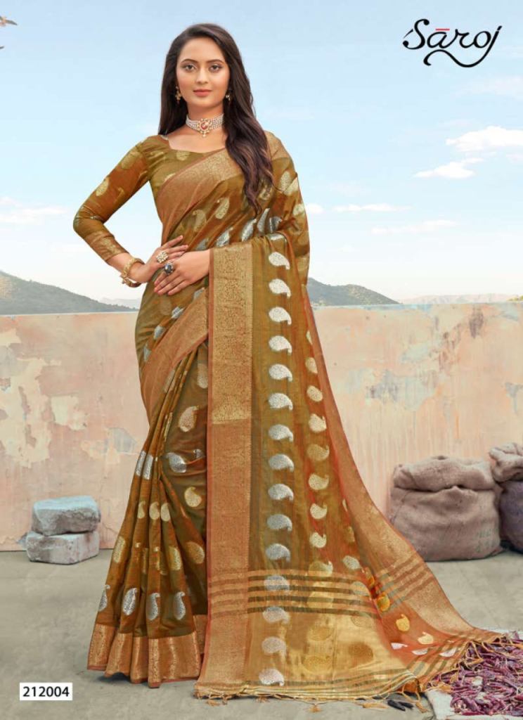 Saroj Gulaboo Fancy Wear Organza Silk Saree Catalog