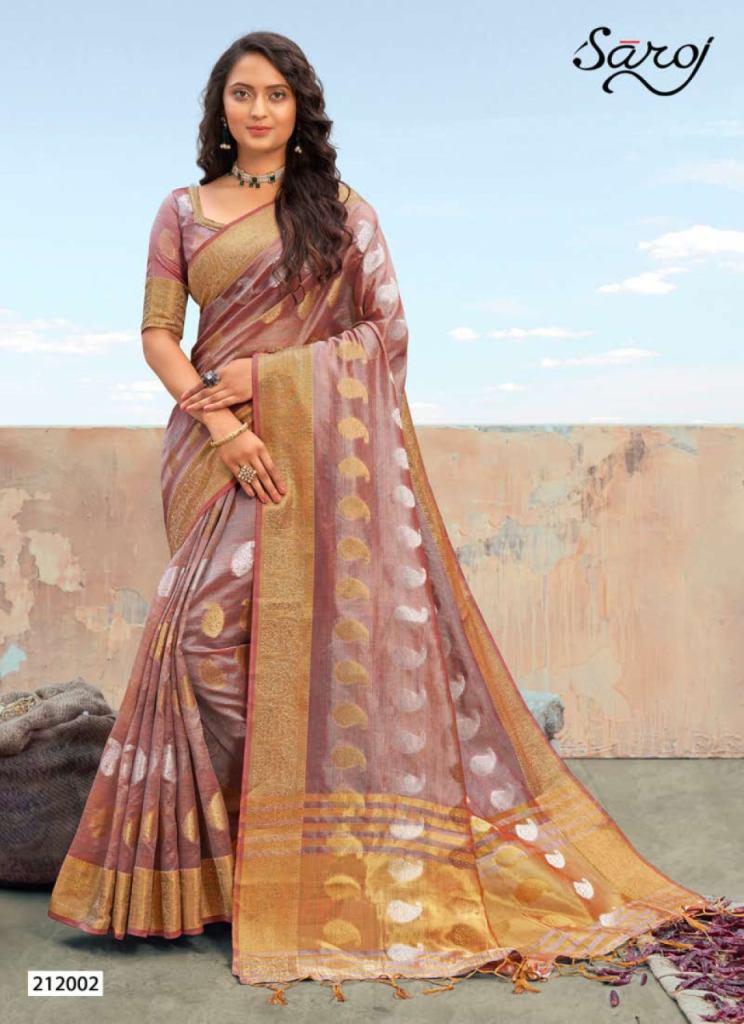Saroj Gulaboo Fancy Wear Organza Silk Saree Catalog