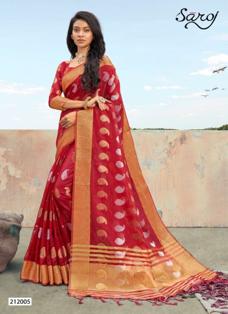 Saroj Gulaboo Fancy Wear Organza Silk Saree Catalog
