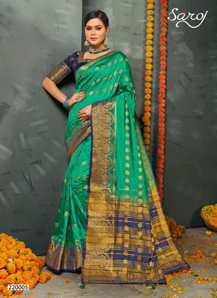 Saroj Radhika Festive Wear Nylon Wholesale Silk Saree Catalog