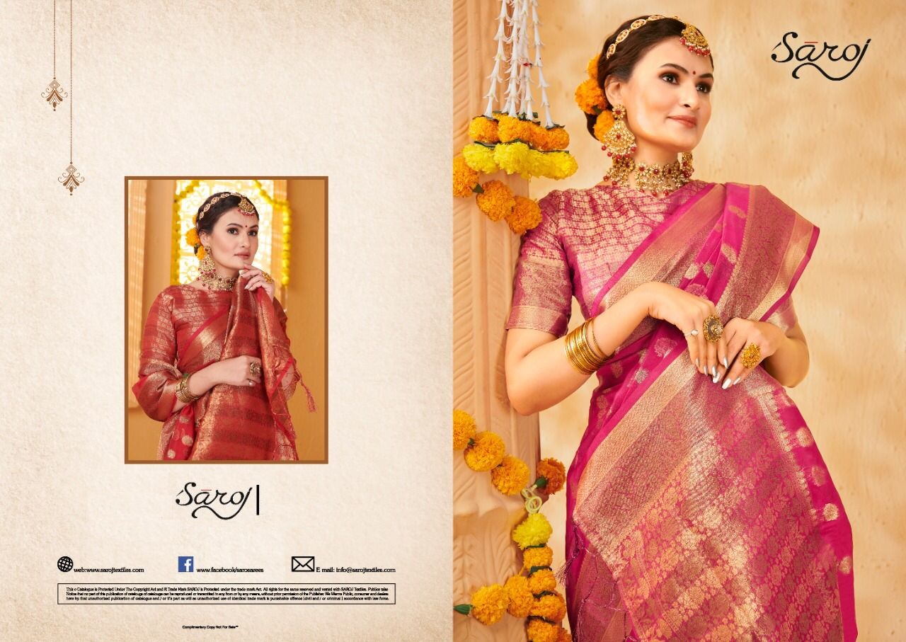 Saroj Rimjhim Festive Wear Organza Wholesale Silk Saree Catalog
