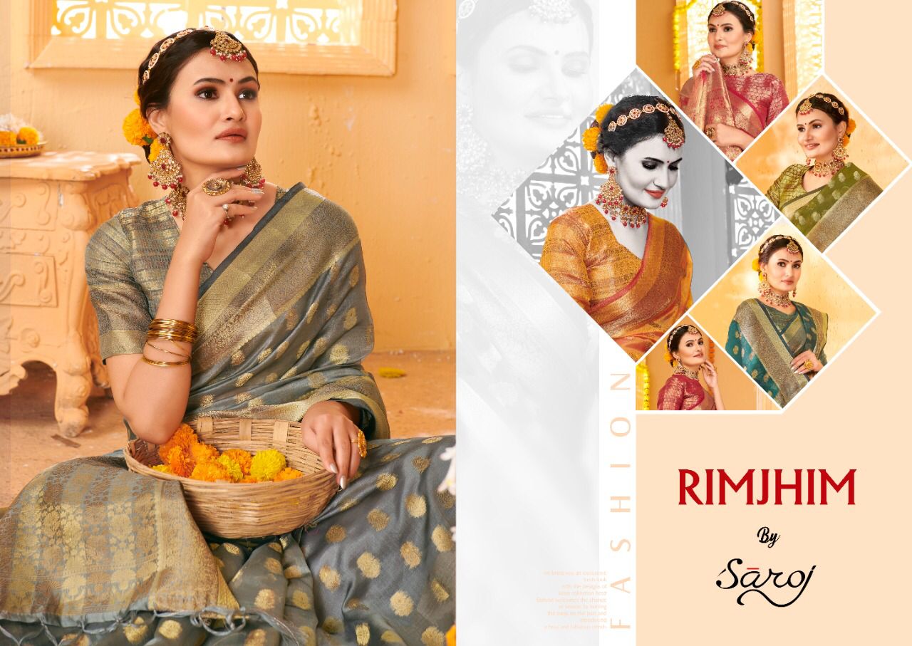 Saroj Rimjhim Festive Wear Organza Wholesale Silk Saree Catalog