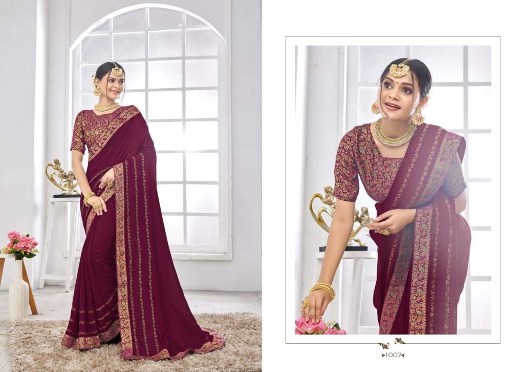 Saroj Veronica Festive Wear Vichitra Silk Saree Catalog