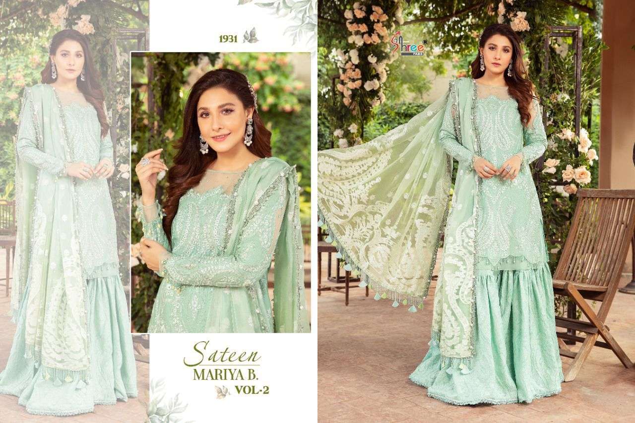 Shree Fabs Sateen Mariya B Vol 2 Self Embroidery Pakistani Suits  Catalog