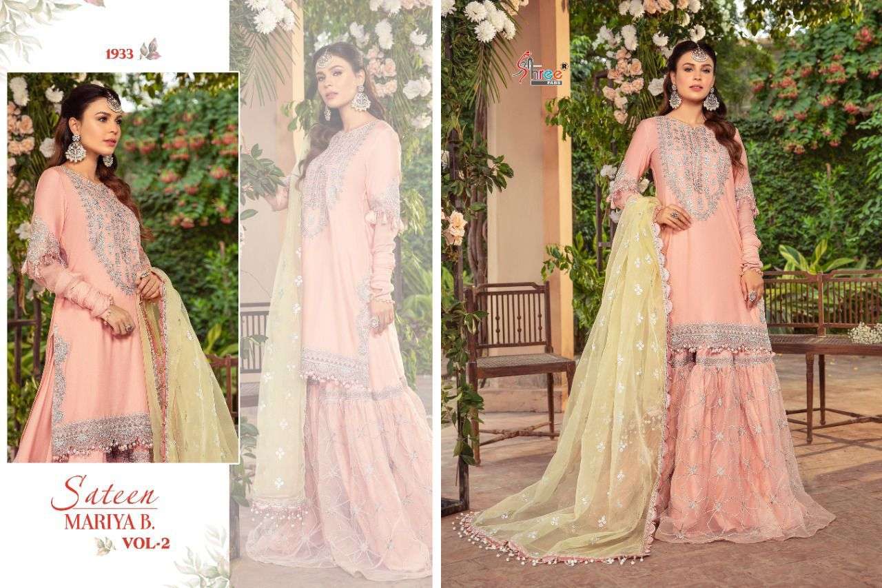 Shree Fabs Sateen Mariya B Vol 2 Self Embroidery Pakistani Suits  Catalog