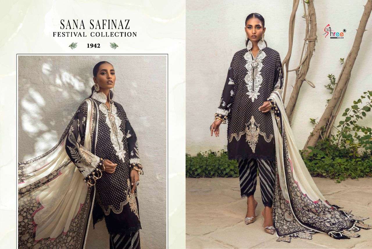 Shree  Sana Safinaz Festival Collection Pure Cotton Print Pakistani Suits Catalog