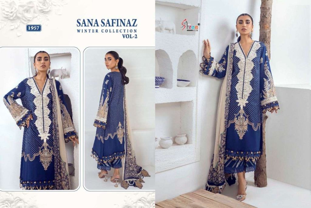 Shree Sana Safinaz Winter Collection Vol 2 Pasmina Print With Work Pakistani Suits Catalog