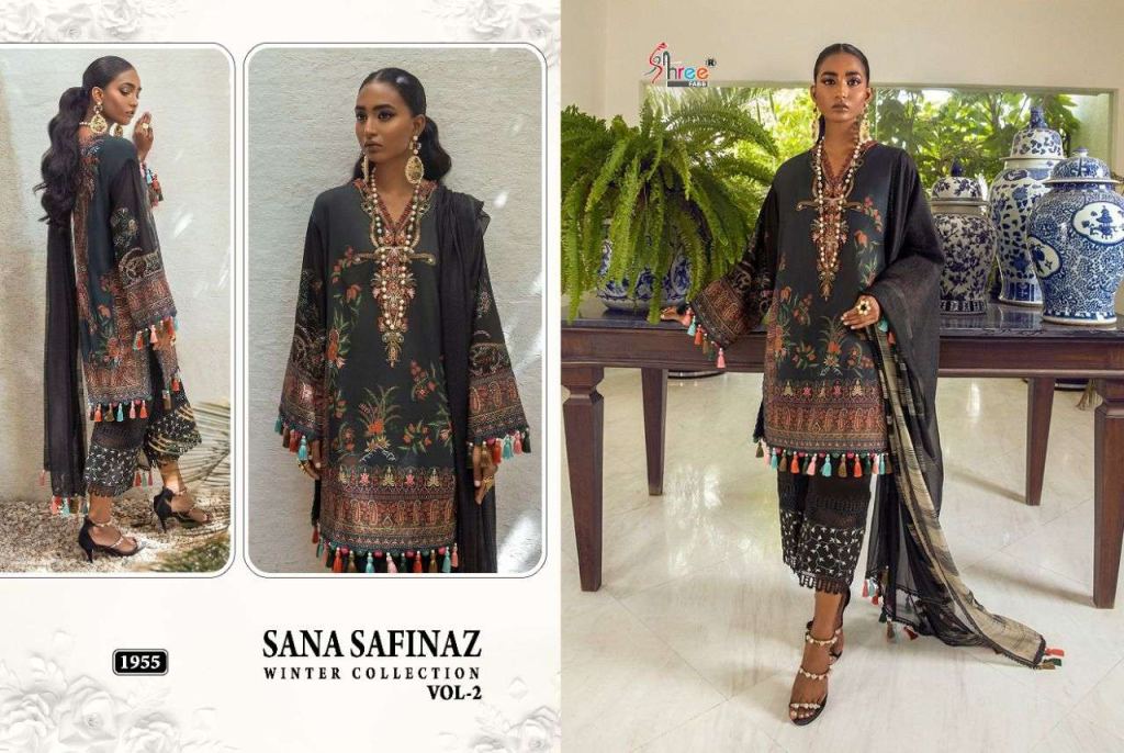 Shree Sana Safinaz Winter Collection Vol 2 Pasmina Print With Work Pakistani Suits Catalog
