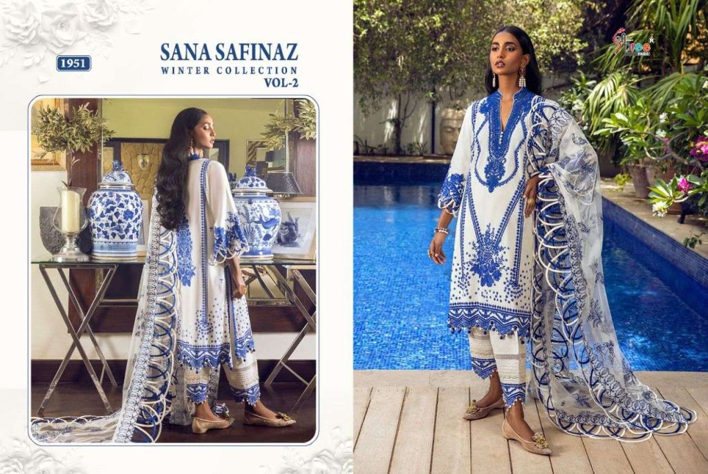 Shree Sana Safinaz Winter Collection Vol 2 Pasmina Print With Work Pakistani Suits Catalog