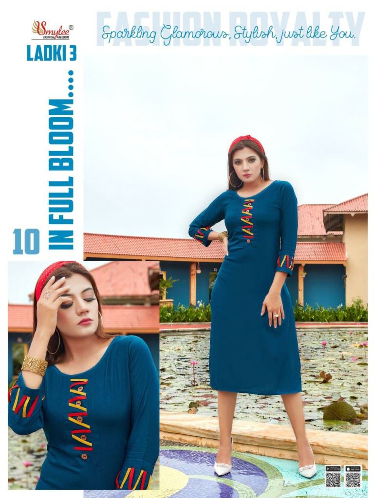 Smylee Laadki Vol 3 Ethnic Wear Rayon Designer Kurti Catalog