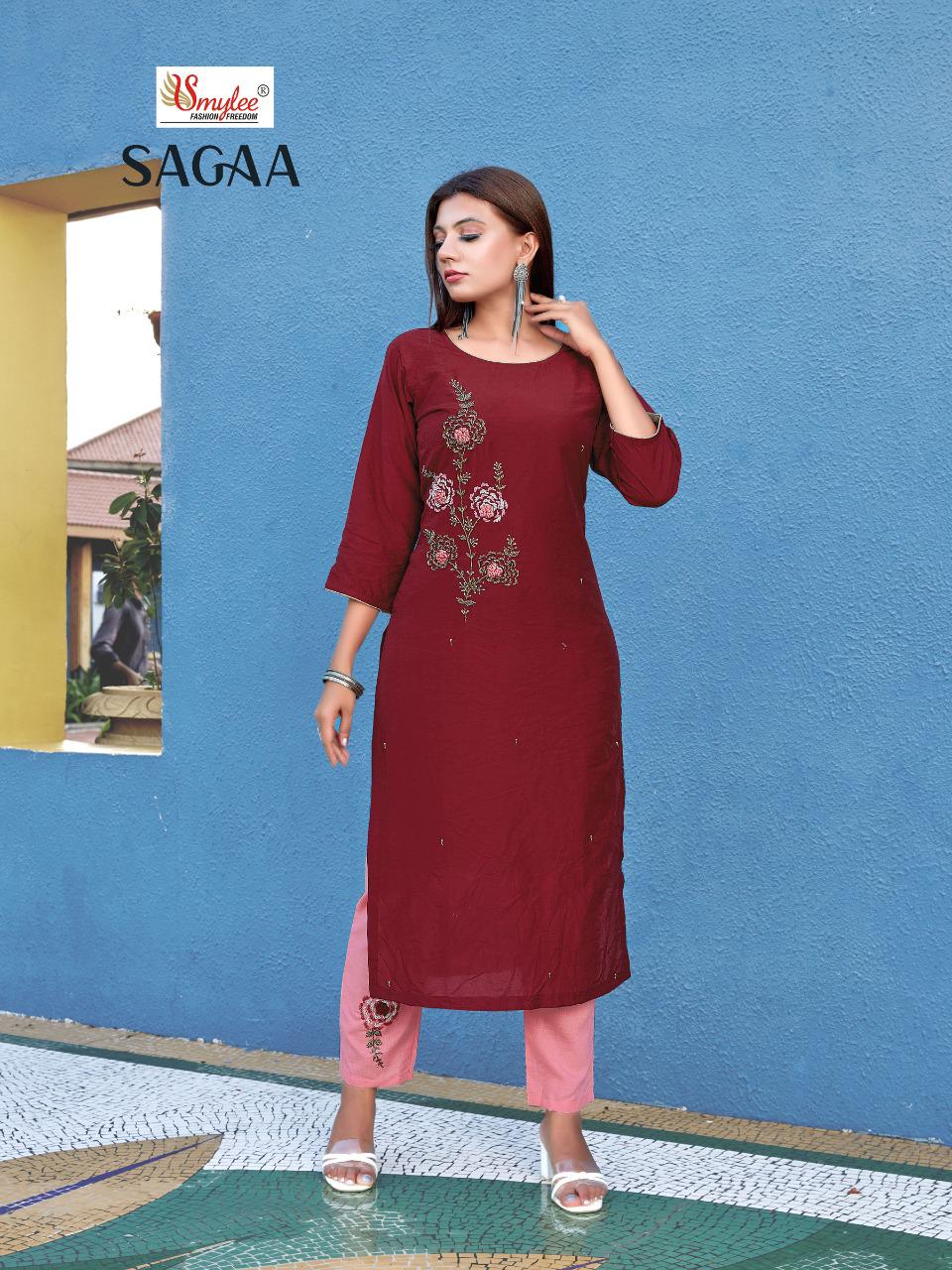 Smylee Sagaa Designer Low Price On Kurti & Bottom Set