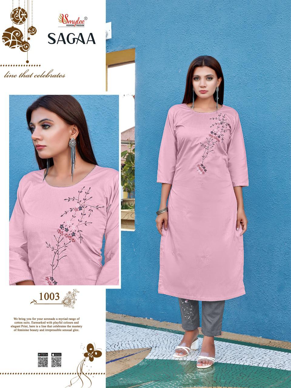 Smylee Sagaa Designer Low Price On Kurti & Bottom Set