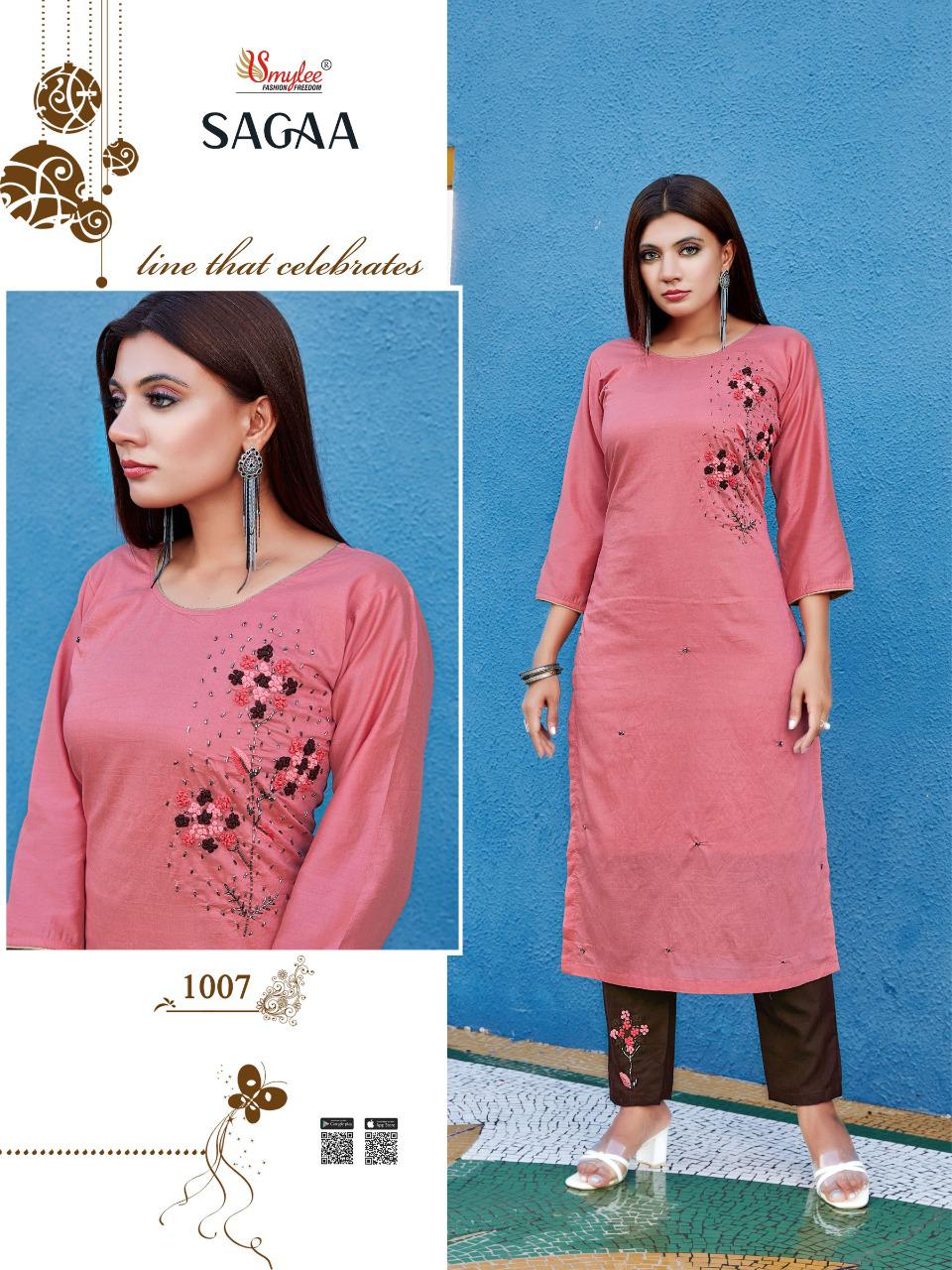 Smylee Sagaa Designer Low Price On Kurti & Bottom Set