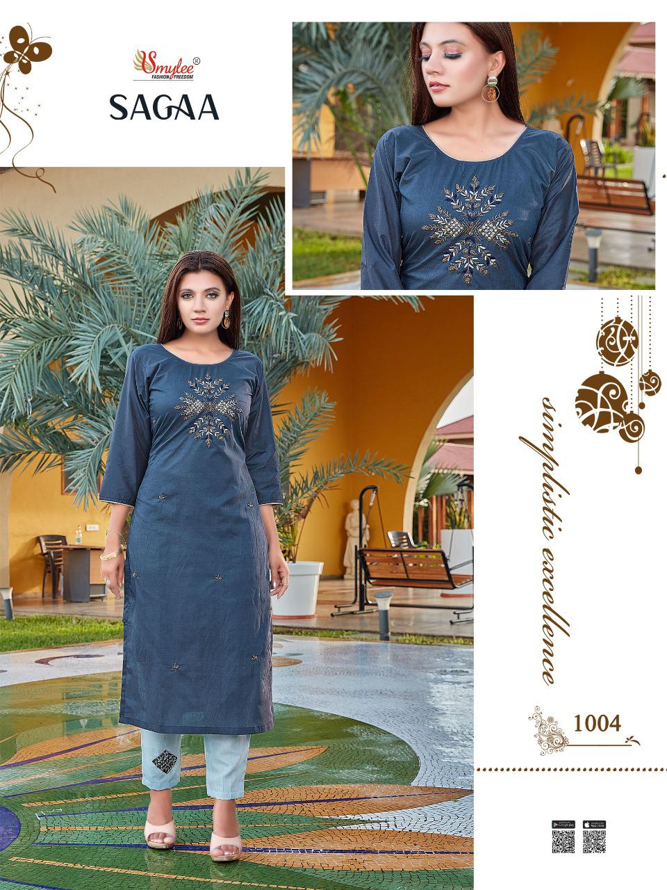 Smylee Sagaa Designer Low Price On Kurti & Bottom Set