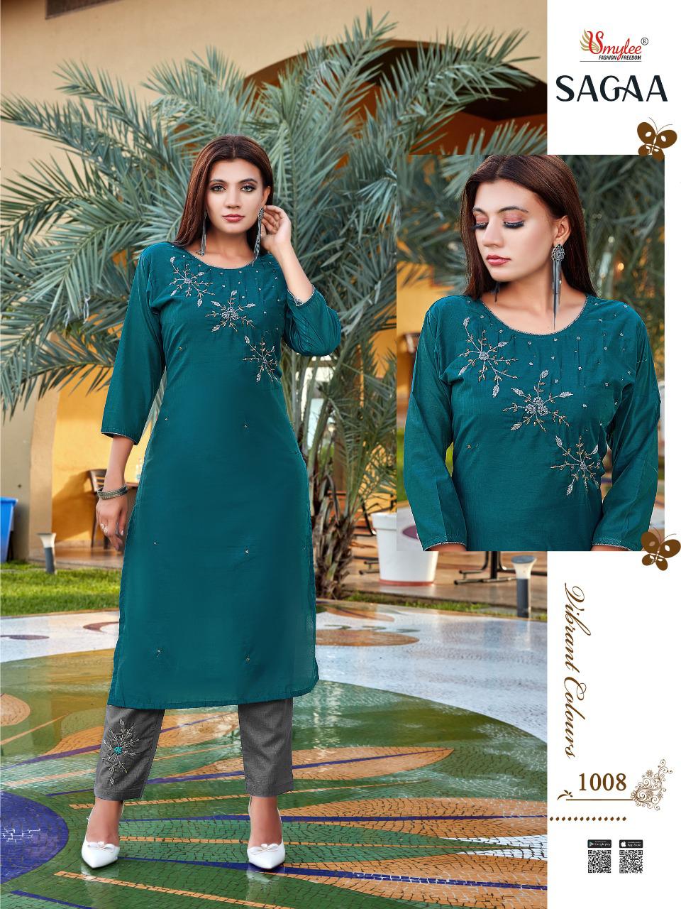 Smylee Sagaa Designer Low Price On Kurti & Bottom Set