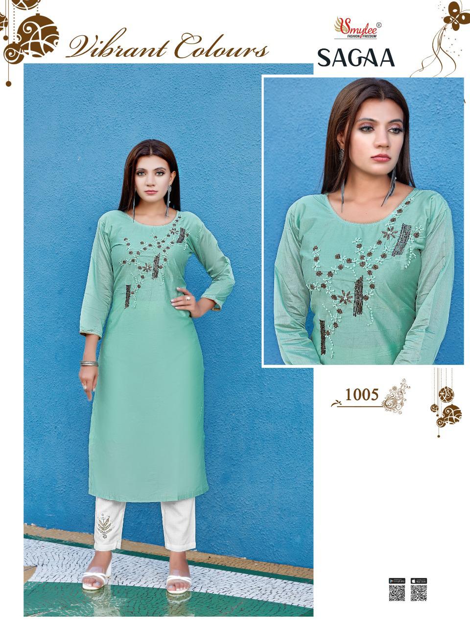 Smylee Sagaa Designer Low Price On Kurti & Bottom Set