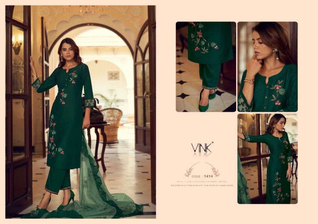Vink Ruffles Vol 2 Silk Kurtis With Bottom And Dupatta Catalog