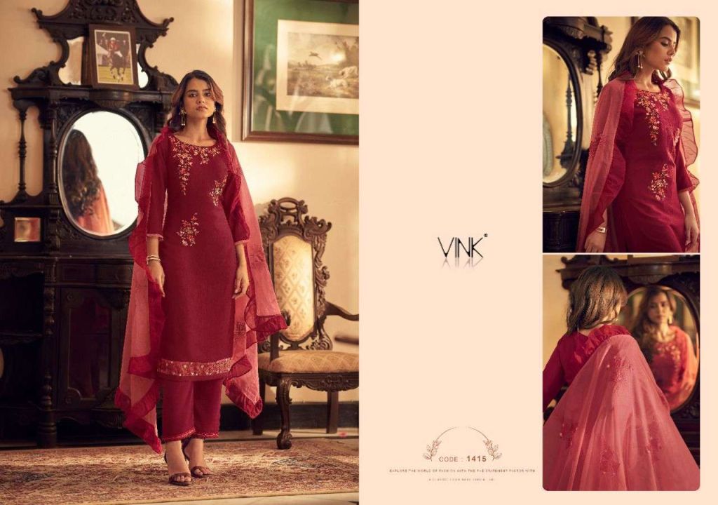 Vink Ruffles Vol 2 Silk Kurtis With Bottom And Dupatta Catalog