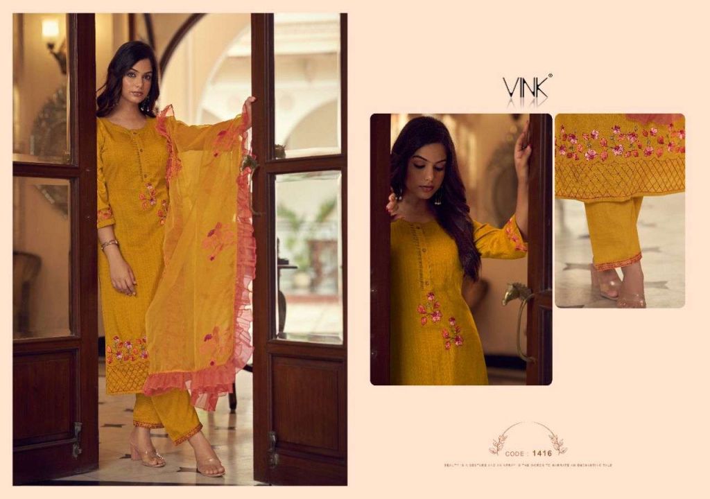 Vink Ruffles Vol 2 Silk Kurtis With Bottom And Dupatta Catalog