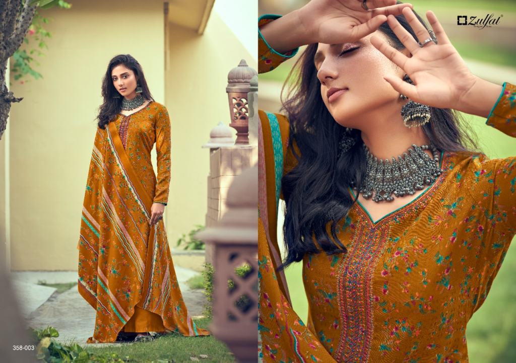 Zulfat Tareefa Pure Pashmina Digital Style Dress Material