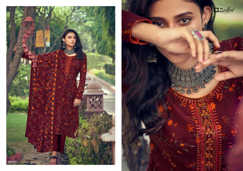 Zulfat Tareefa Pure Pashmina Digital Style Dress Material
