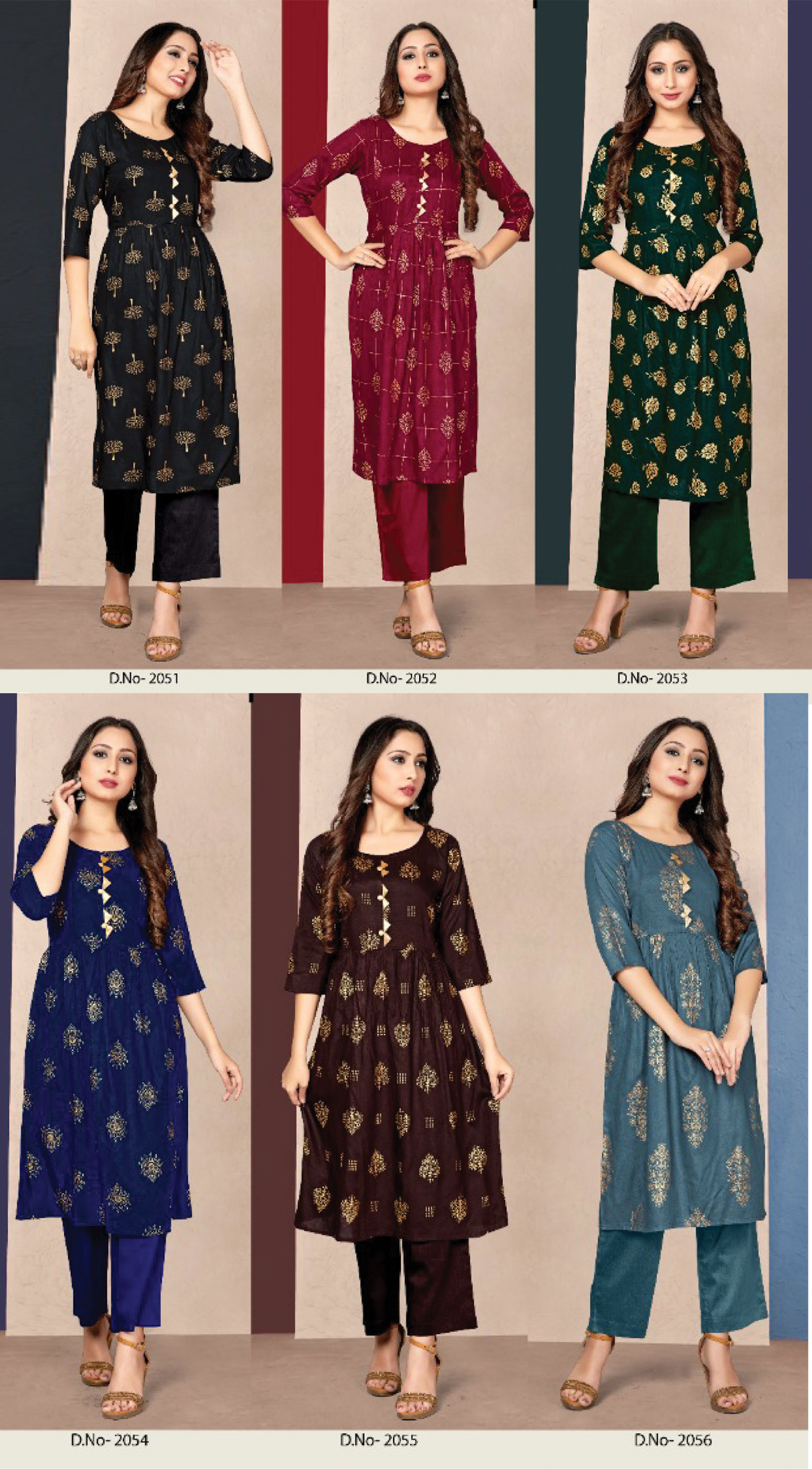 Tunic House New Pinch Foil Print Gather Stich Kurti Catalog