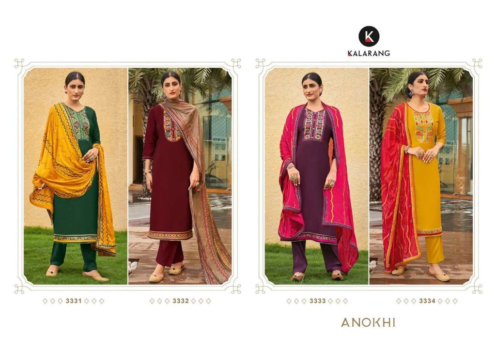 Kalarang Anokhi Parampara Silk All Over With Embroidery Dress Material