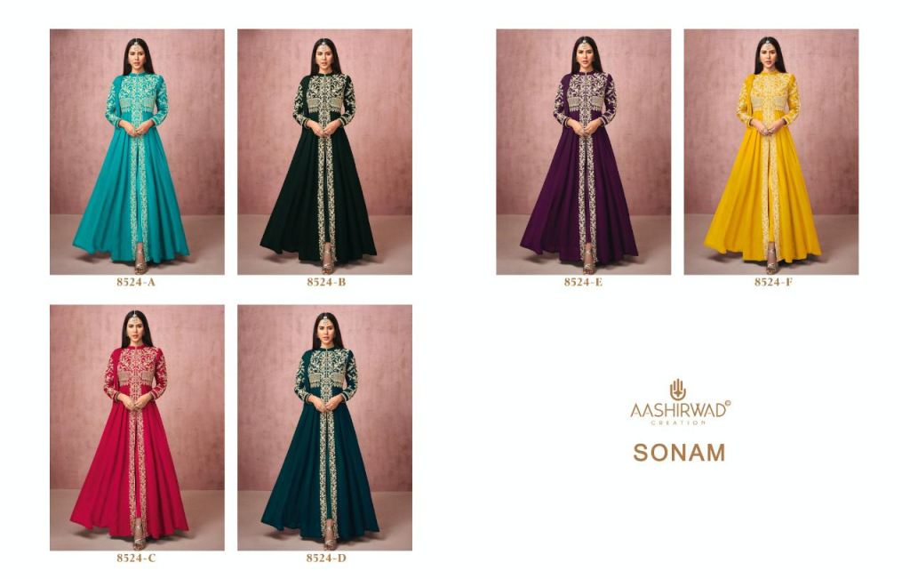 Aashirwad Sonam 8524 Series Georgette Wear Designer Salwar Suits Catalog