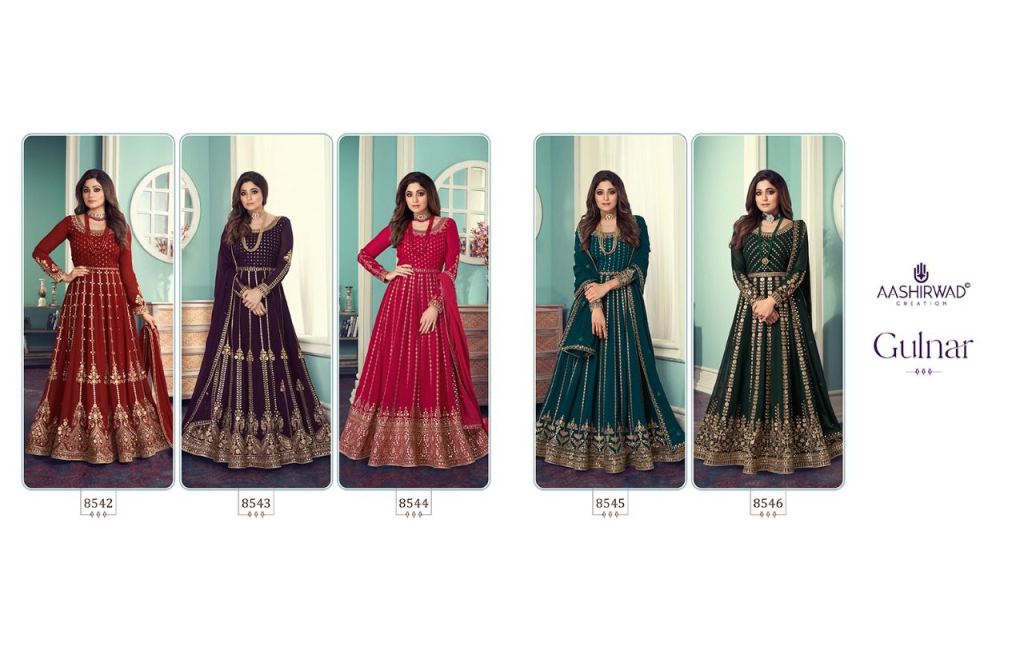 Aashirwad Gulnar Georgette Wear Designer Salwar Suits Catalog