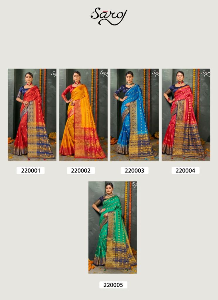 Saroj Radhika Festive Wear Nylon Wholesale Silk Saree Catalog