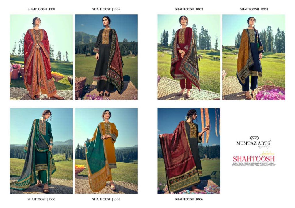 Mumtaz Arts Shahtoosh Pure Pashmina Print With Embroidery Dress Material