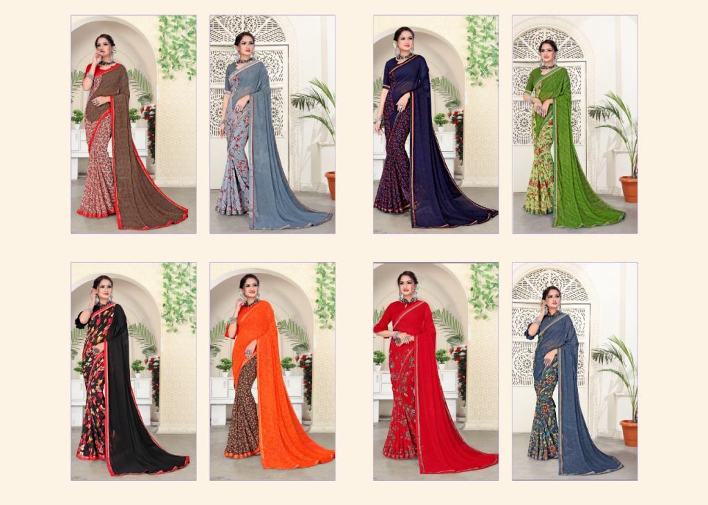 Aarjoo Casual Wear Printed Low Rate Sarees Catalog
