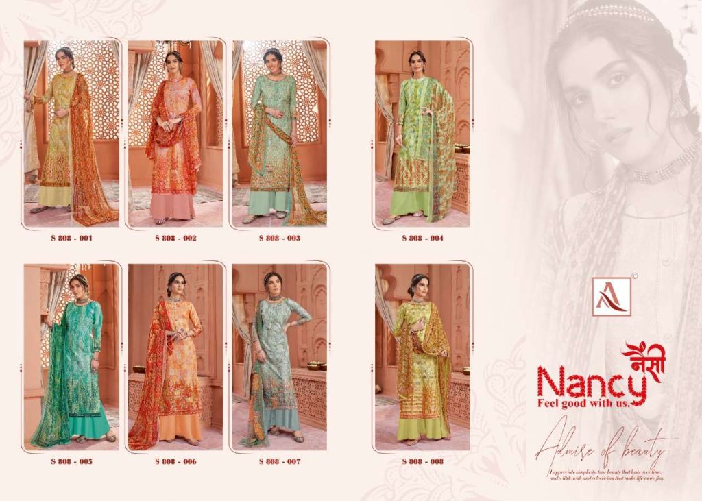 Alok Nancy Pure Fine Zam Low Piece Dress Material Catalog