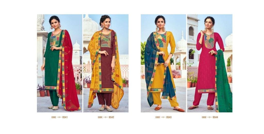 Fourdots Munira Viscose Upada Silk Dress Material Catalog