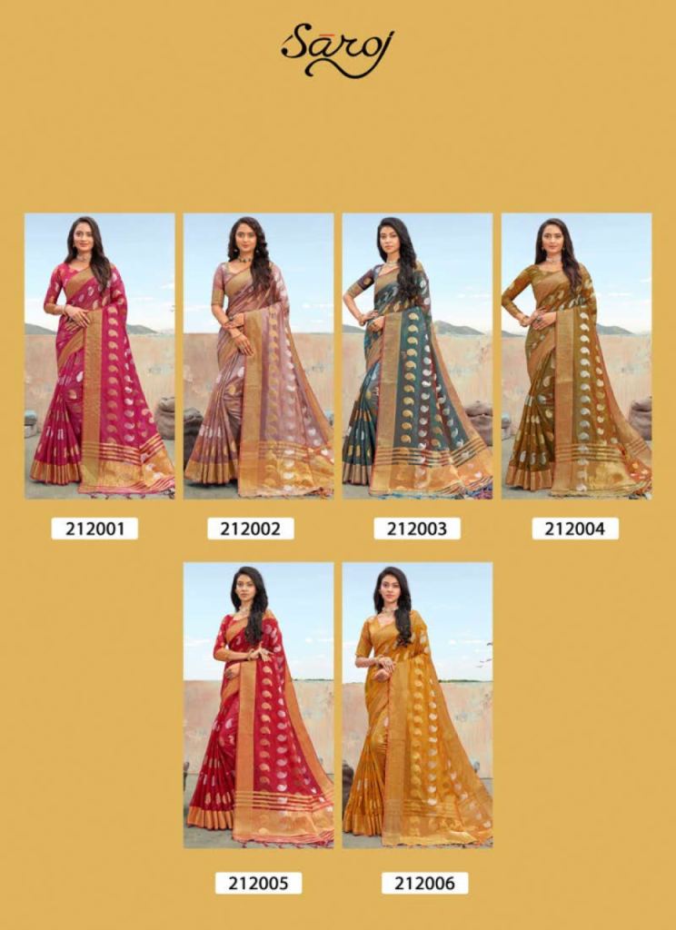 Saroj Gulaboo Fancy Wear Organza Silk Saree Catalog