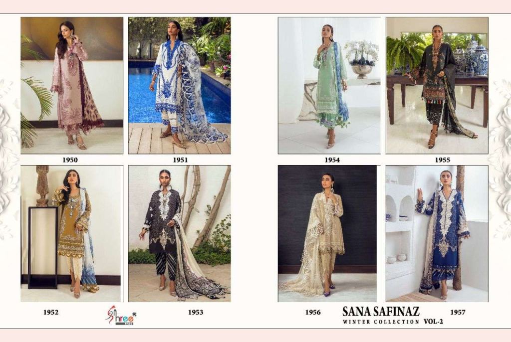 Shree Sana Safinaz Winter Collection Vol 2 Pasmina Print With Work Pakistani Suits Catalog
