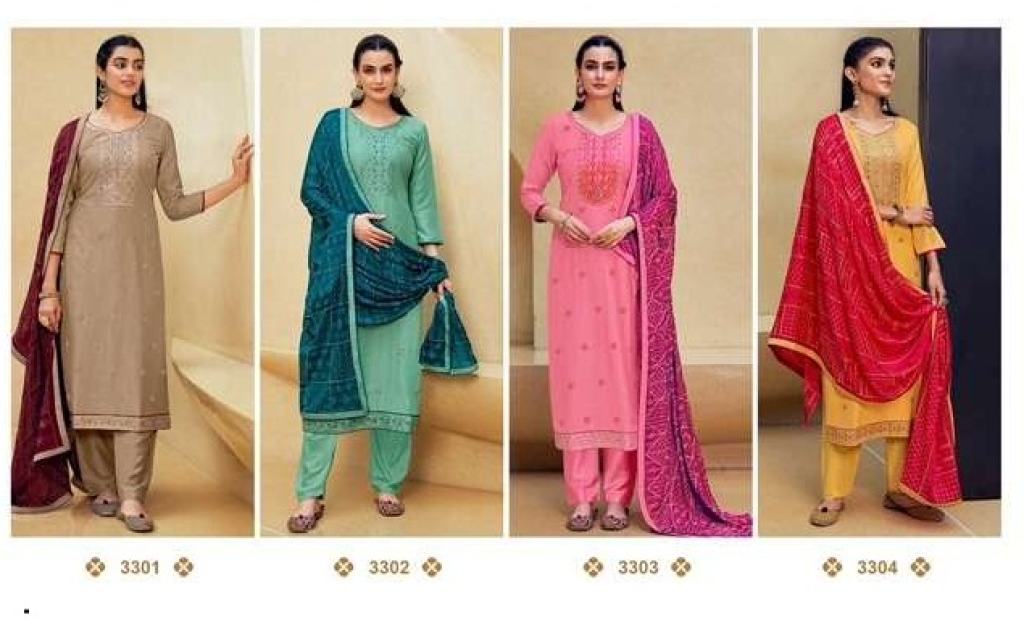 Kalarang Barkha Parampara Silk All Over With Embroidery Dress Material Catalog