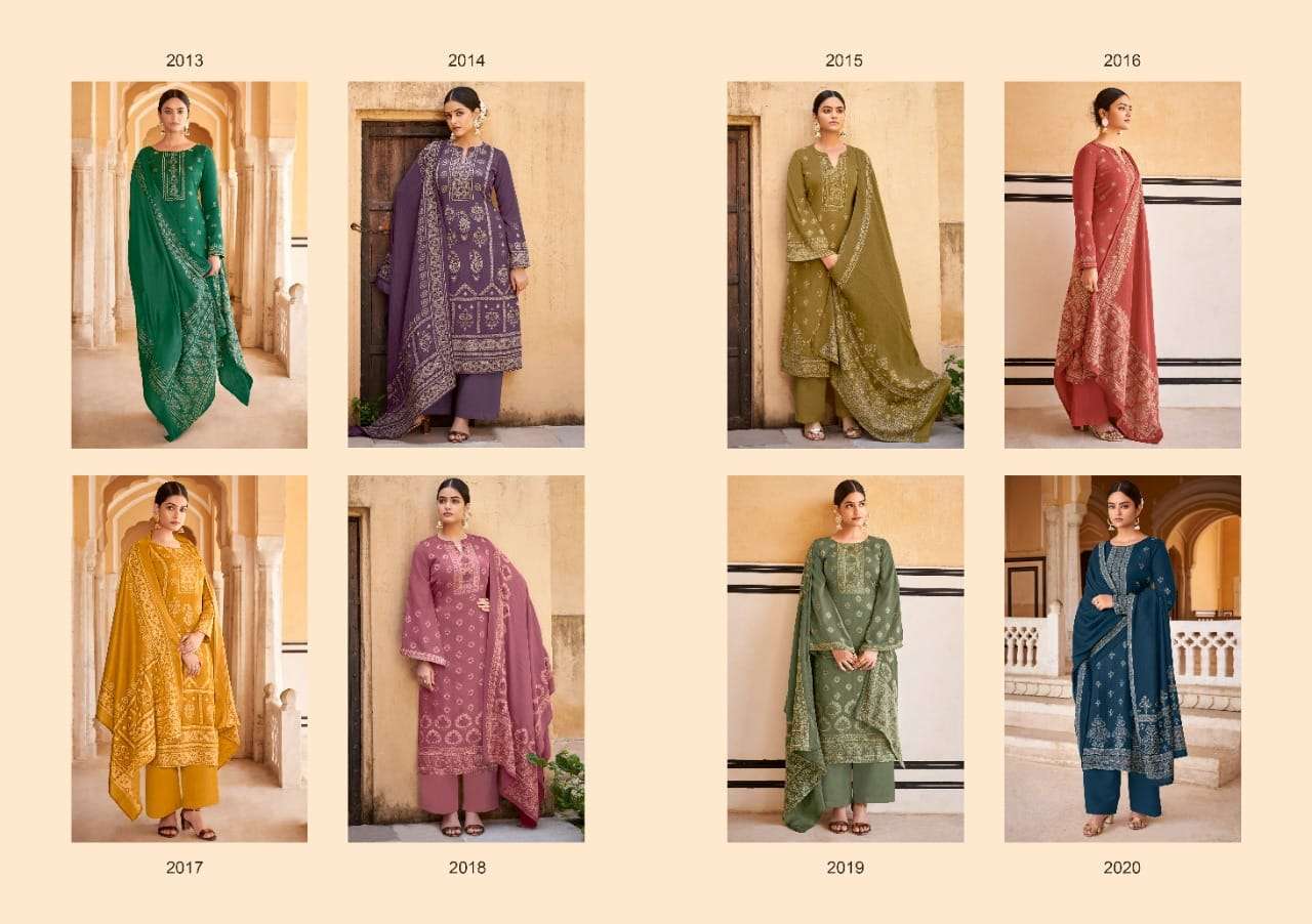 Levisha Alisa Pure Pashmina Jacquard Kani Print Salwar Suits Catalog