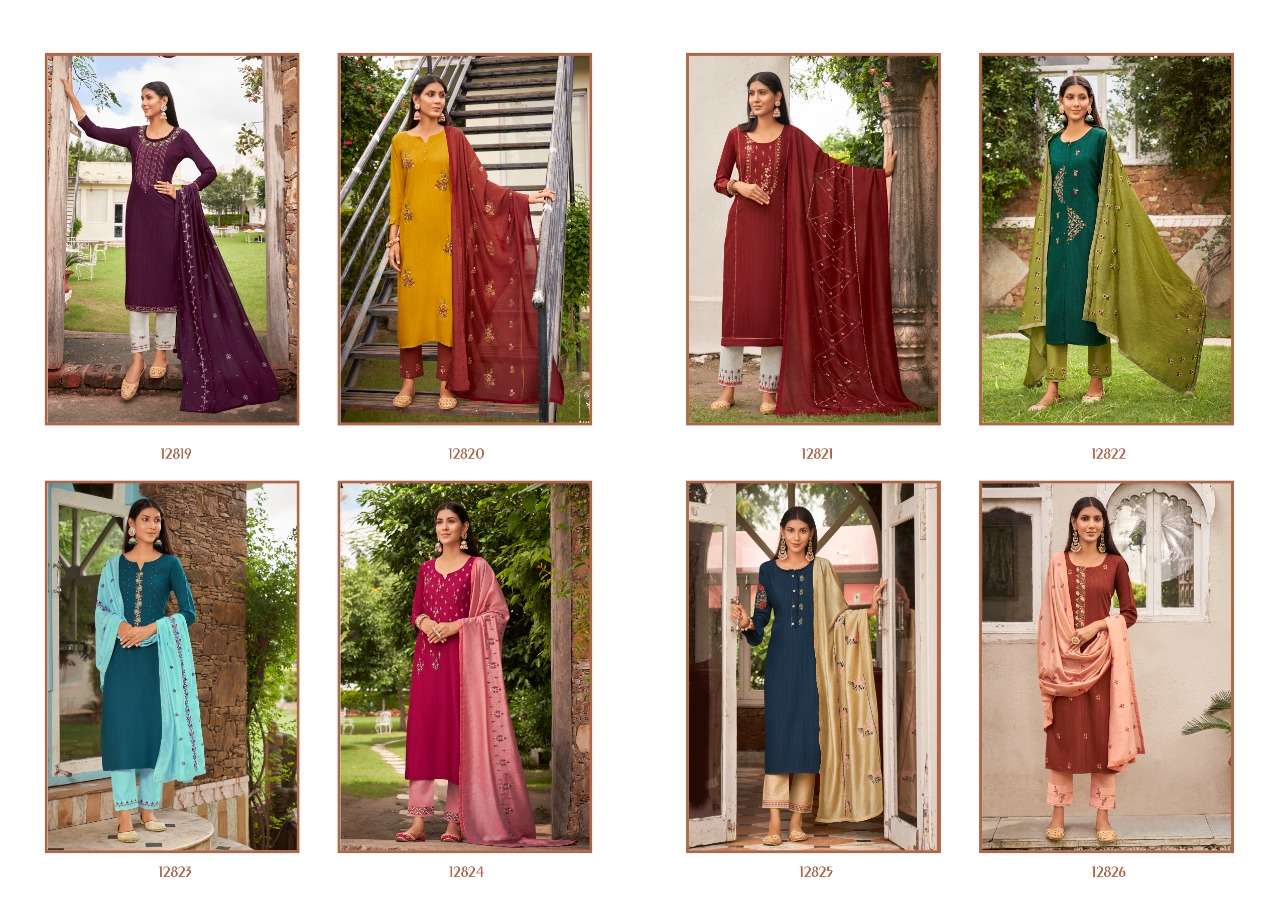 Kessi Kajree Kivi Sundri Heavy Reyon With Work Kurtis With Bottom And Dupatta Catalog