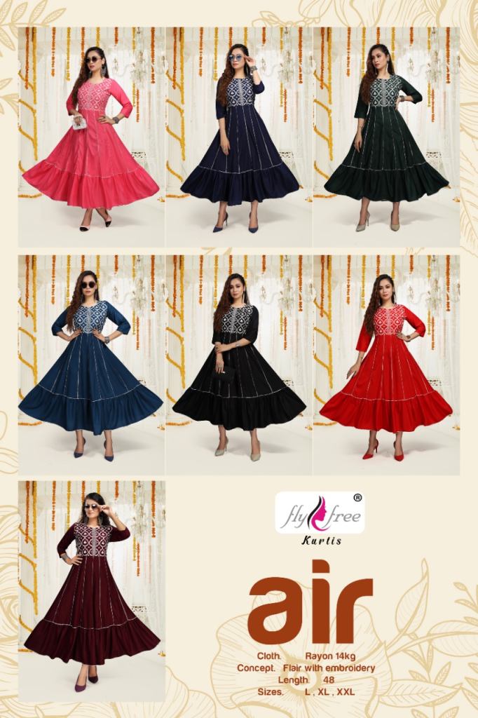 Fly Free Air Fancy Regular Anarkali Kurtis Catalog