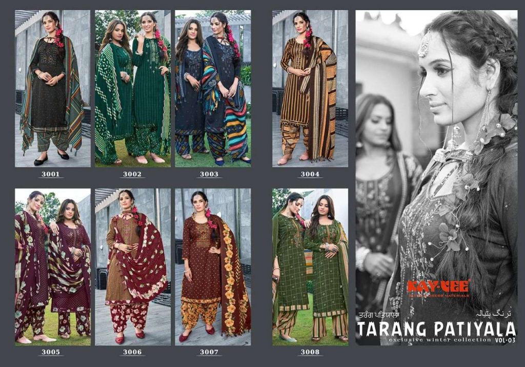 Kay Vee Suits Tarang Patiyala Pure Pasmina With Work Dress Material Shop