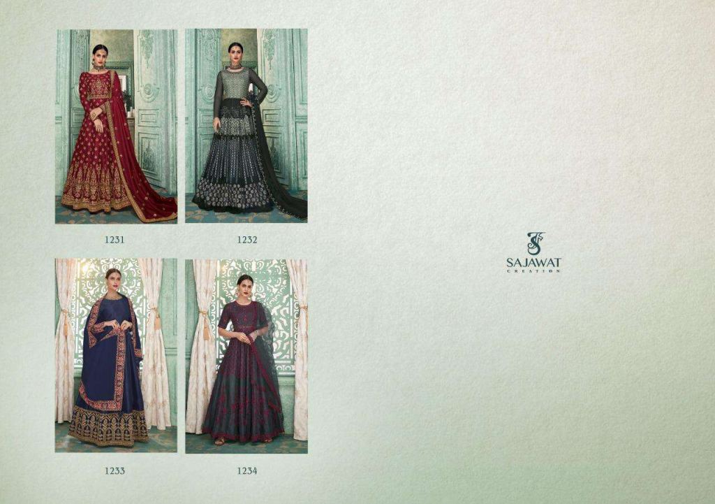 Sajawat Kalista Vol 1 Heavy Embroidered Soft Silk Readymade Anarkali Wholesale Suits Catalog