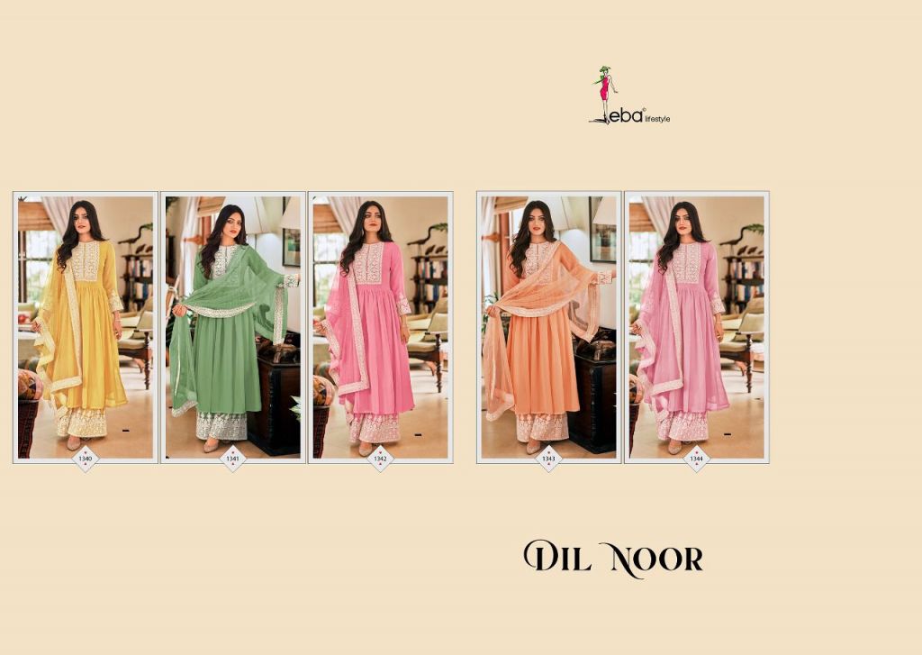 Eba Dil Noor Designer Party Wear Georgette Embroidery Salwar Suits Catalog