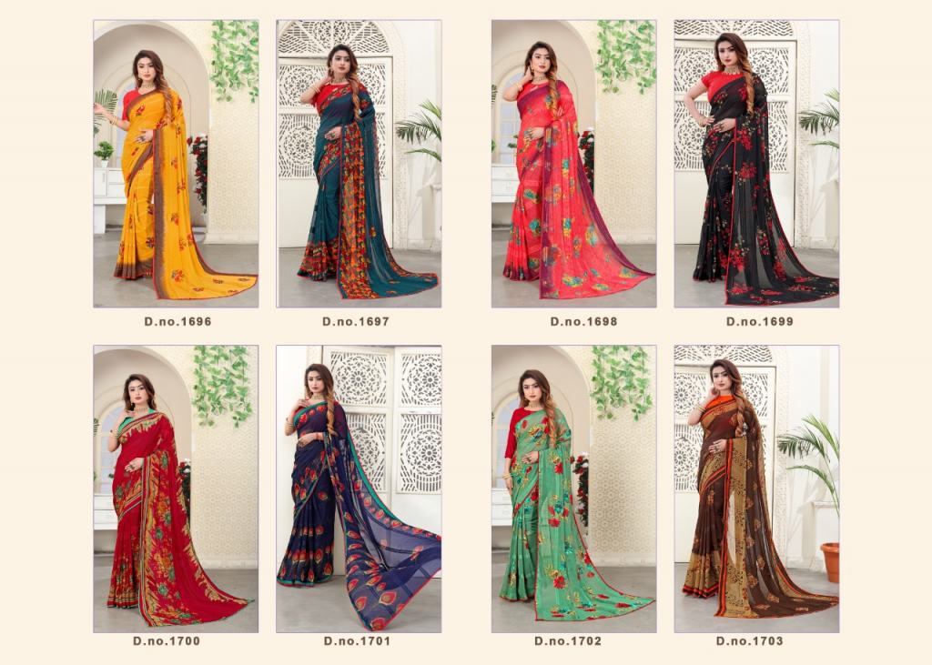 Vrindaa Printed Wear Saree Catalog