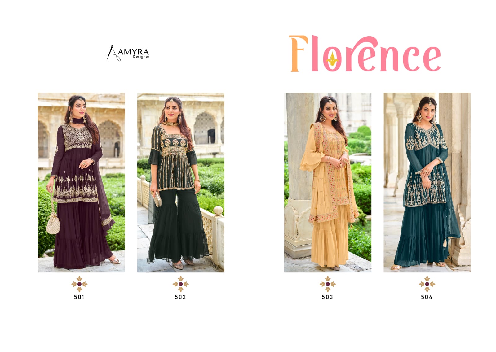 Amyra Florence Georgette Wear Designer Salwar Kameez Catalog