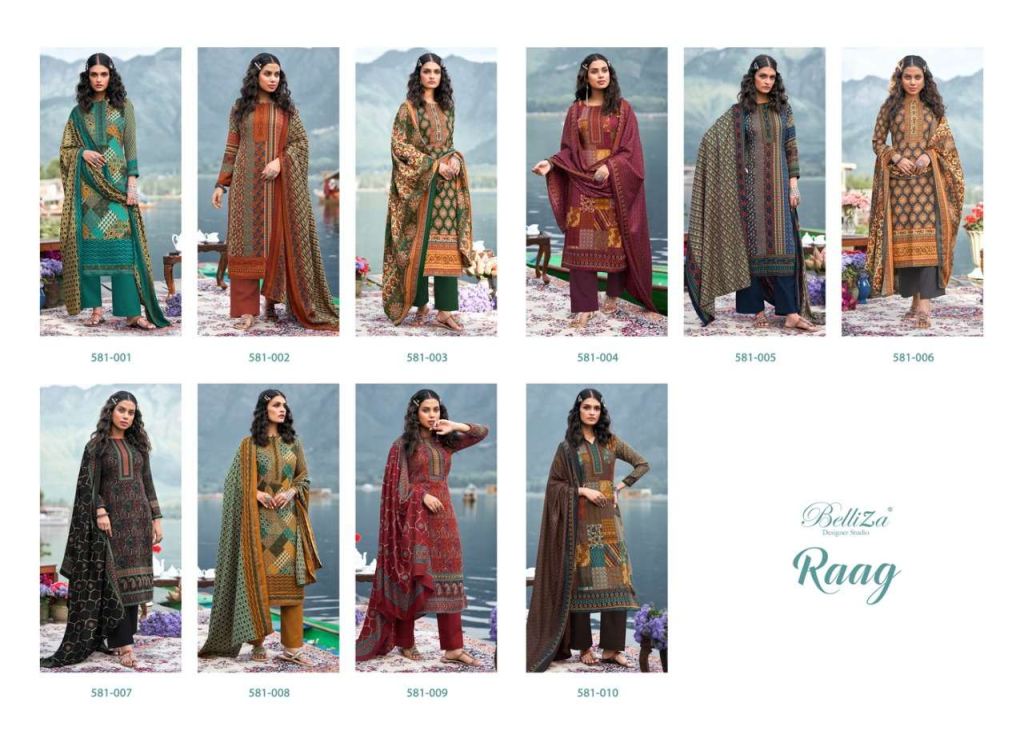 Belliza Raag Pure Pashmina With Digital Style Prints Dress Material Catalog
