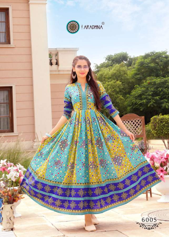 Aradhna Level Vol 6 Long Anarkali Kurti Catalog