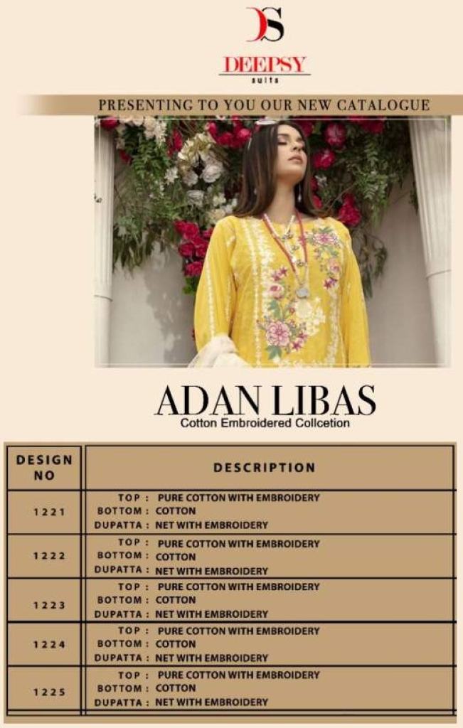 Deepsy Adan Libas Embroidery Pakistani Salwar Kameez Wholesale Collection