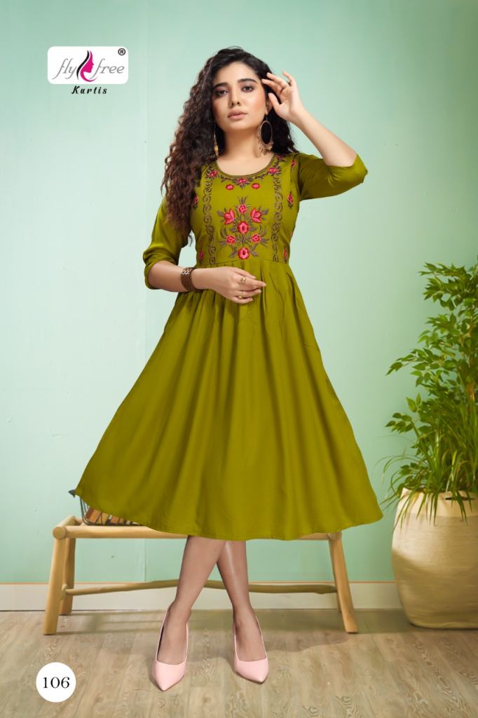 Fly Free Airjet Anarkali Kurti Wholesale Rate In Shop
